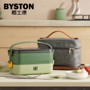 【精选】栢士德BYSTON 不锈钢两层餐盒 BST-1037 外层食品级PP材质，内层304不锈钢两层餐盒+保温袋 （单位：套）