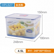 【精选】乐扣乐扣 LOCK&LOCK 长方形塑料保鲜盒 HPL827 24.8*18*15cm 4.5L