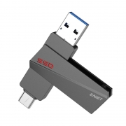 【精选】忆捷 SU20-128G U盘 Type-c USB3.2双接口 锖色 65*15.56*8.87mm