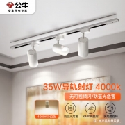 【精选】公牛 MH-J035A-AE LED导轨射灯 单个灯 35W 4000K 冷白光 （计价单位：个) 典雅白