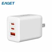 【精选】忆捷（EAGET）65W便携氮化镓三口充电器 EA6501高效式快充安全耐用