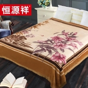 【精选】恒源祥TGM1009花开满堂金貂绒毯200*230cm单位：条